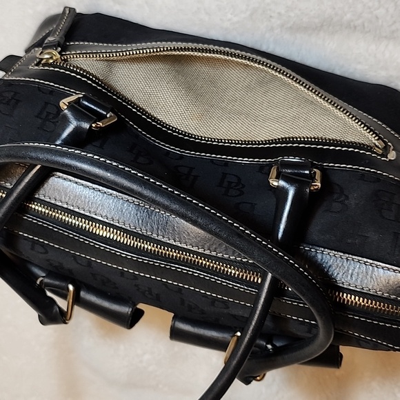 Dooney & Bourke Y2K  Black Legacy Signature Logo Canvas Leather Hobo/ Handbag - Picture 14 of 16